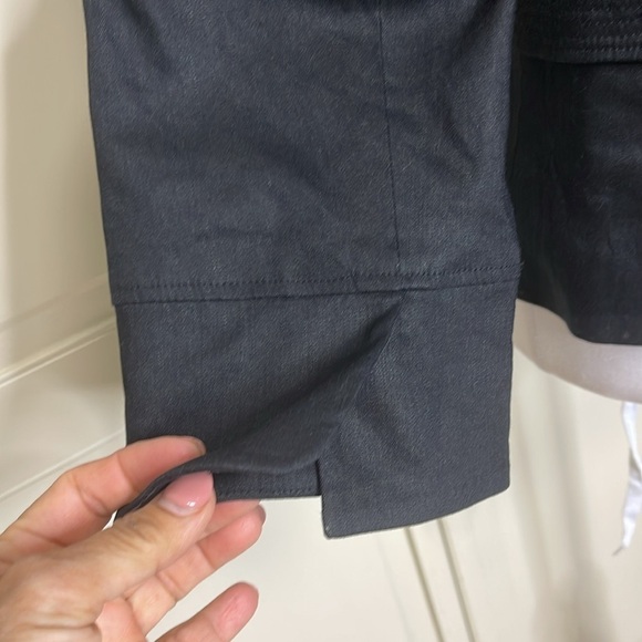 Boutique Essentials Women’s Black Linen High Collar Blazer Jacket Top Size 8 - Picture 10 of 12